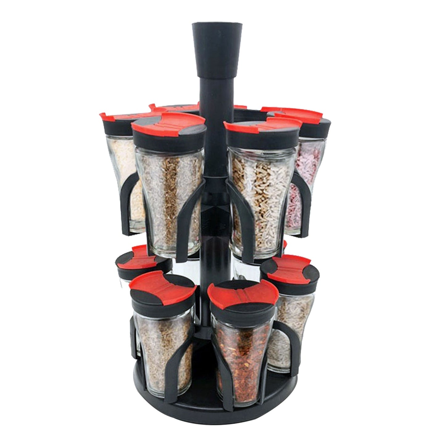 Herzberg Spice Rack with 12 Glass Jar Set