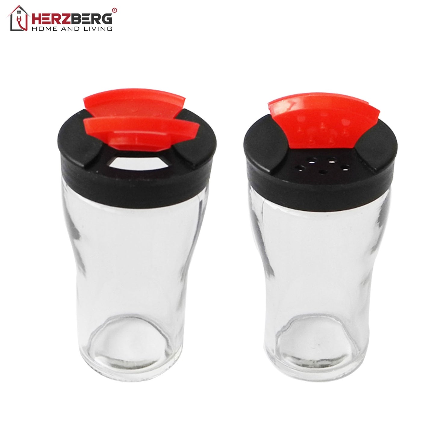 Herzberg Spice Rack with 12 Glass Jar Set
