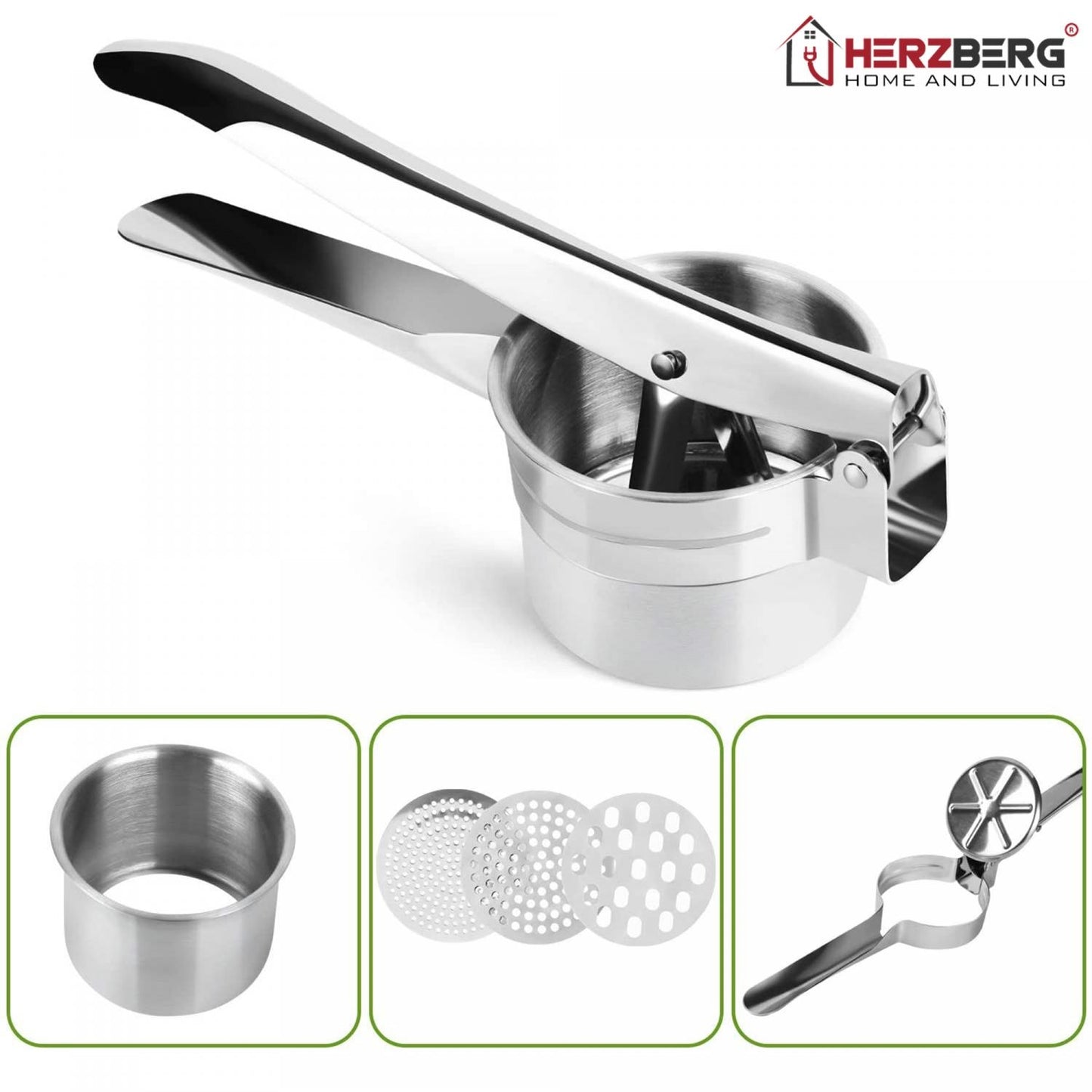 Herzberg Stainless Steel Potato Ricer