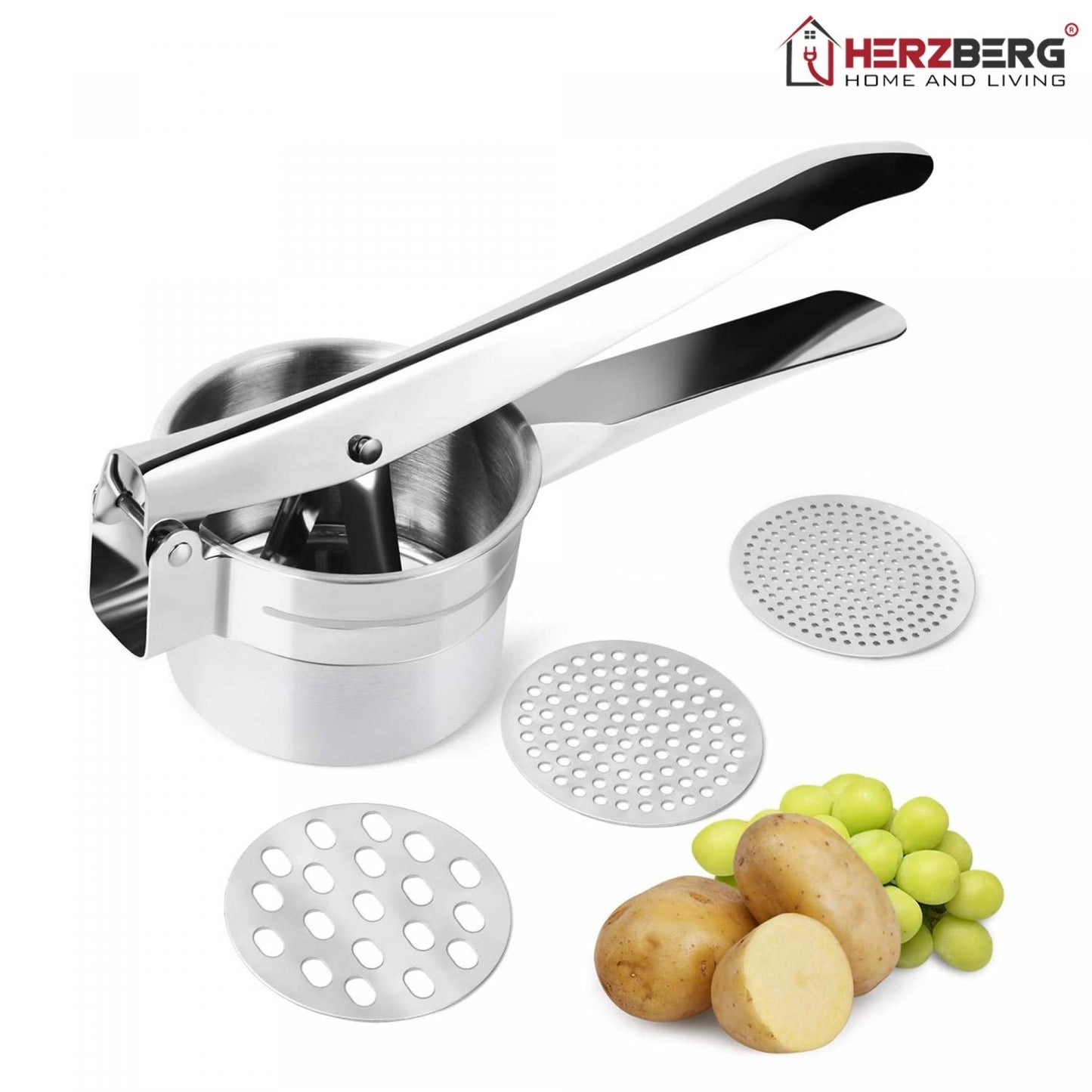 Herzberg Stainless Steel Potato Ricer