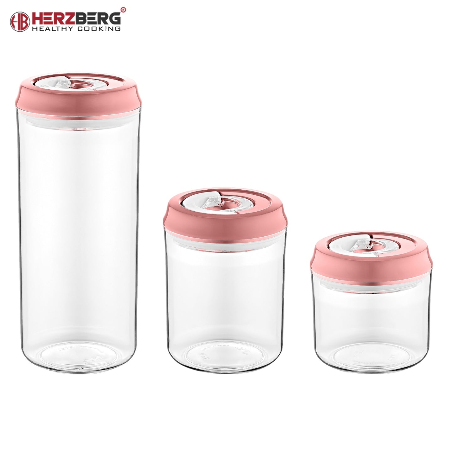 Herzberg Vacuum Storage Jar Set Gray