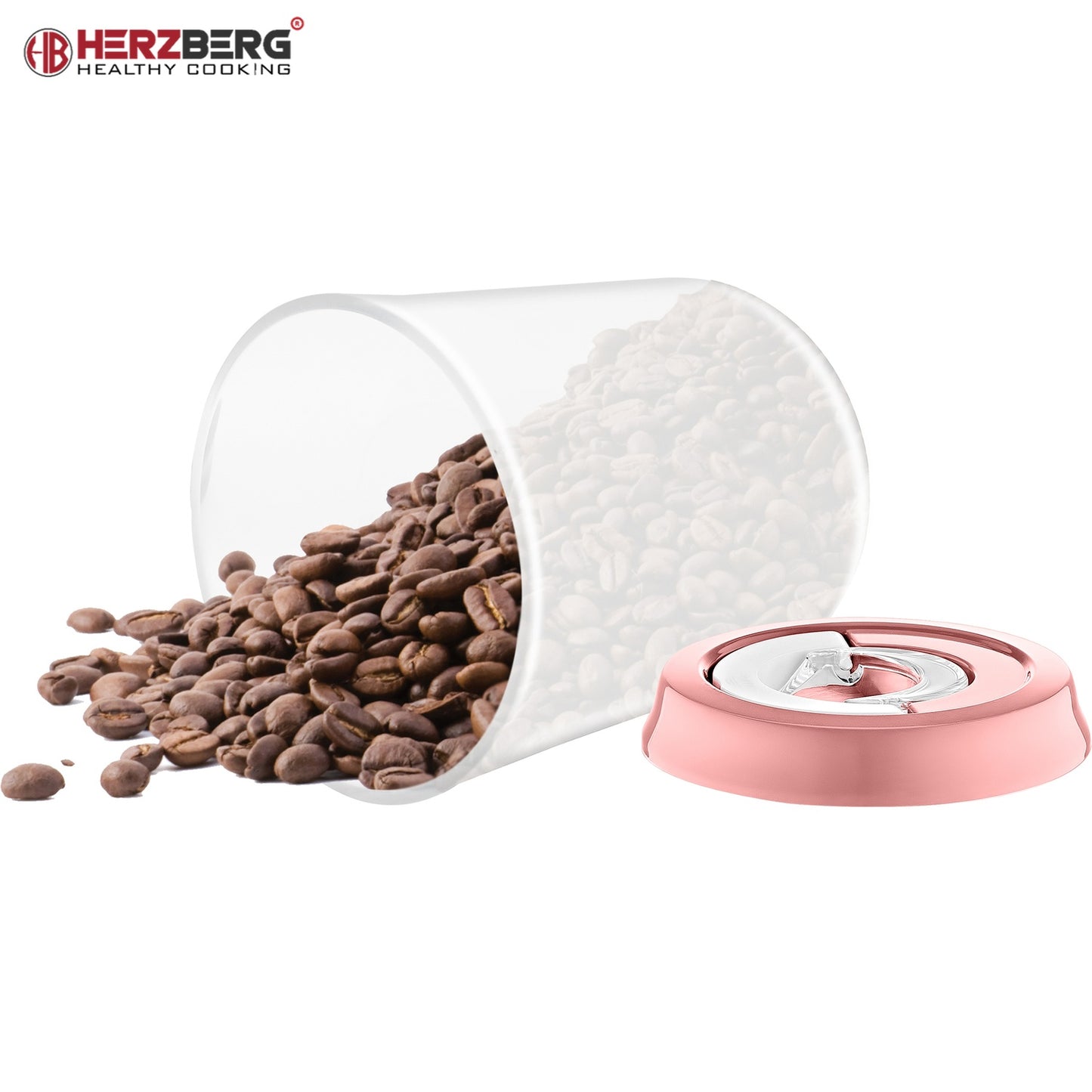 Herzberg Vacuum Storage Jar Set Pink