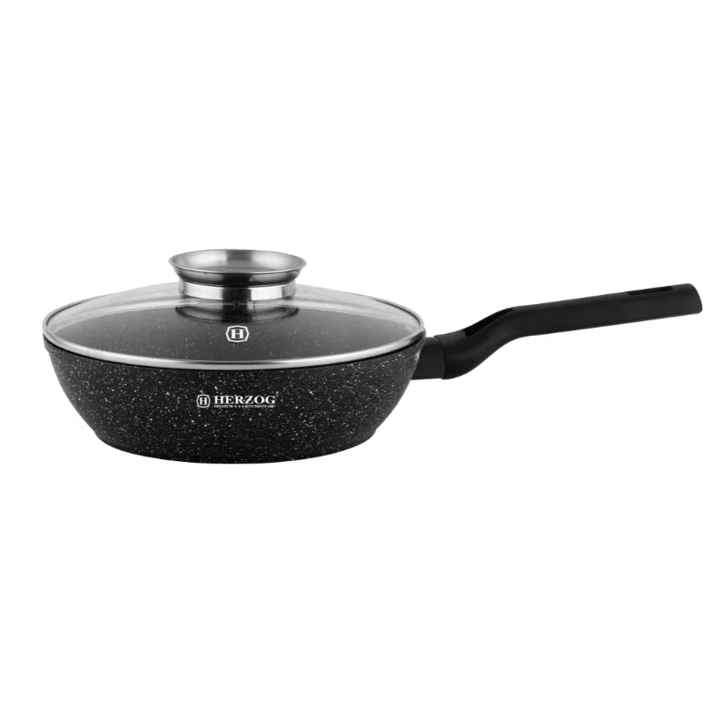 Herzog HR-2611: 28cm Deep-Fry Pan With Aroma Knob Lid