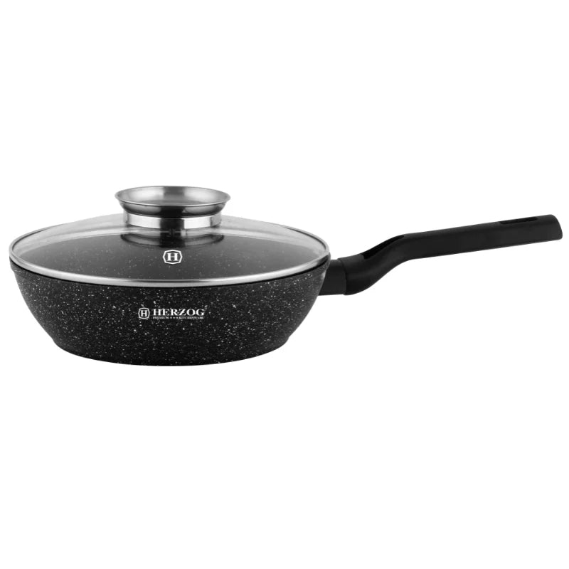 Herzog HR-2612: 32cm Deep-Fry Pan With Aroma Knob Lid