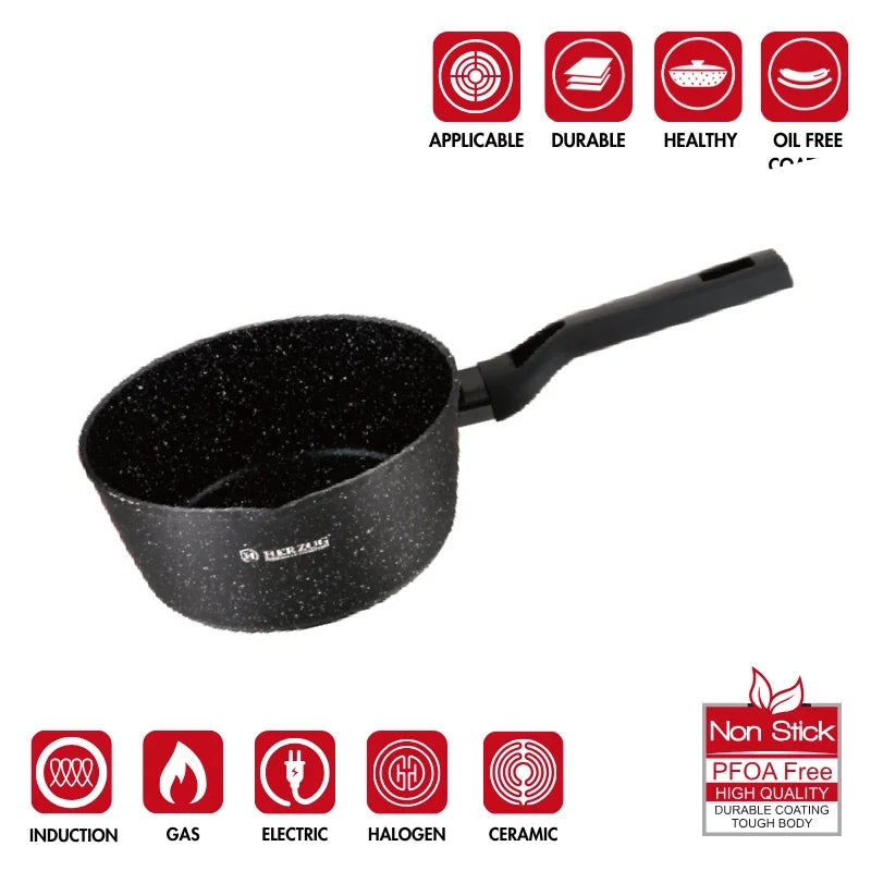 Herzog HR-2619: 3 Pieces Milk/Sauce Pot Set with Pouring Spout