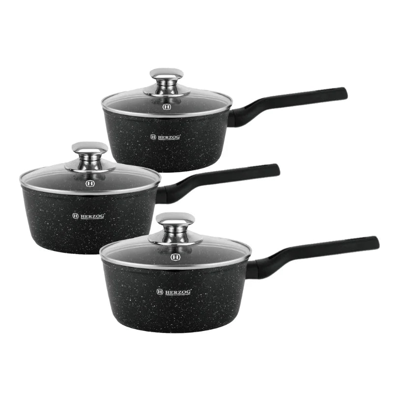 Herzog HR-2621: 6 Pieces Sauce Pot Set with Glass Lid
