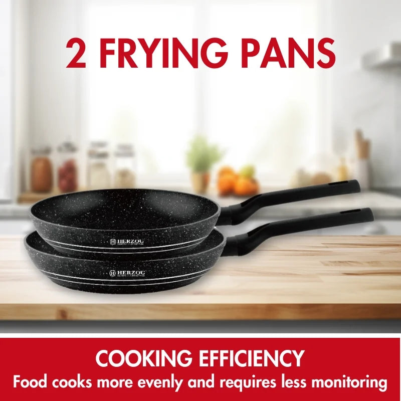 Herzog HR-2626: 10 Pieces Marble Coated Cookware Set