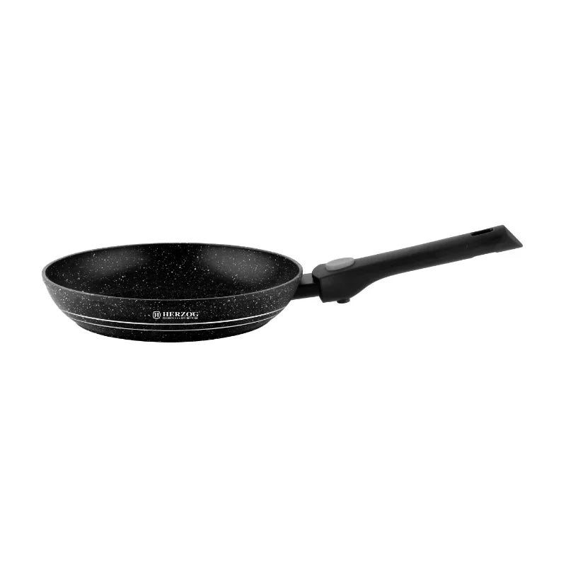 Herzog HR-3620: 20cm Marble Coated Frying Pan with Detachable Handle