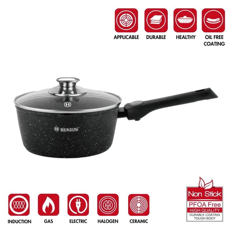 Herzog HR-3621: 6 Pieces Sauce Pot with Detachable Handle