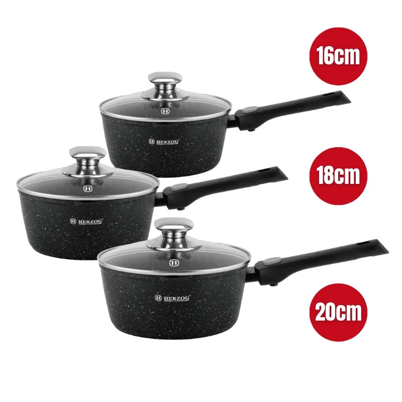 Herzog HR-3621: 6 Pieces Sauce Pot with Detachable Handle
