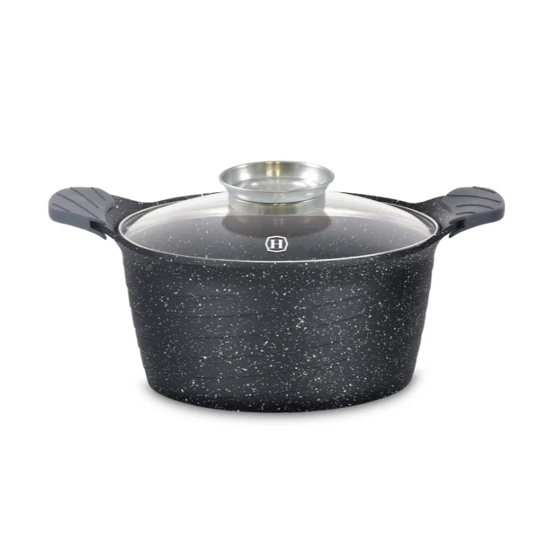 Herzog HR-5221: 20cmMarble Coated Casserole with Aroma Knob - 2.6L