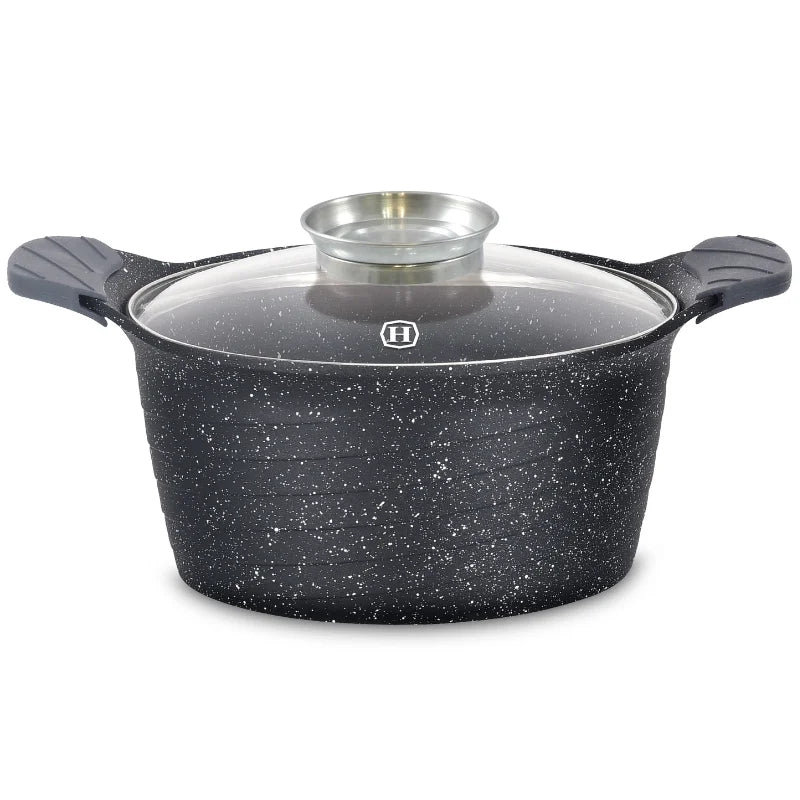 Herzog HR-5224: 32cmMarble Coated Casserole with Aroma Knob - 10.2L
