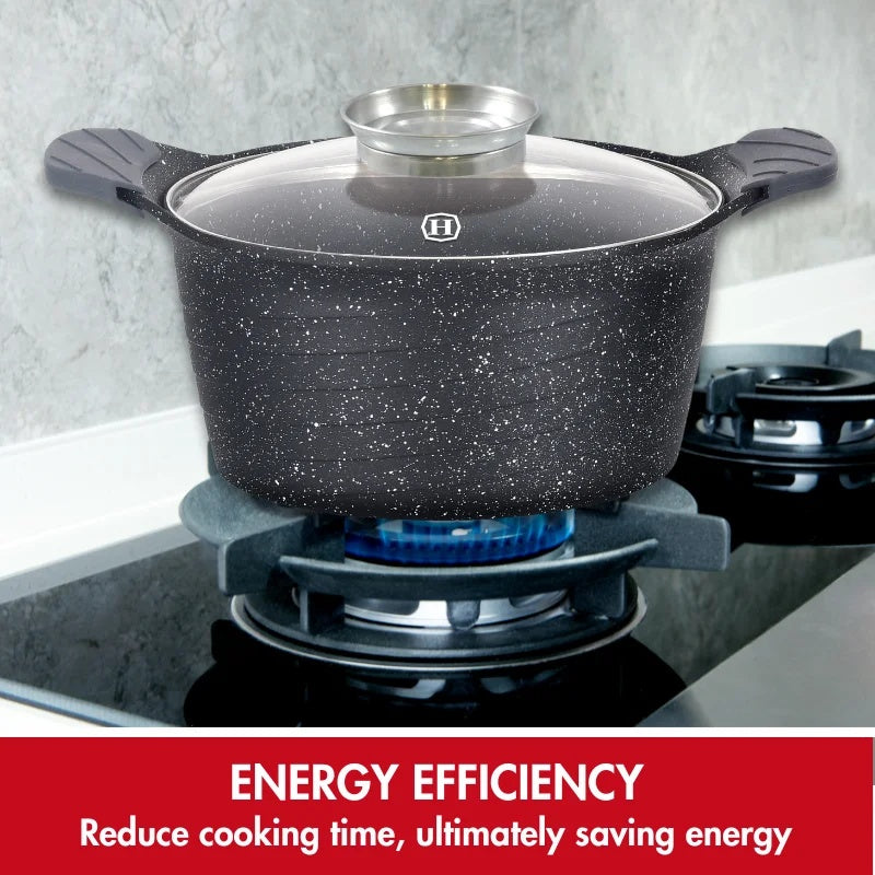 Herzog HR-5224: 32cmMarble Coated Casserole with Aroma Knob - 10.2L
