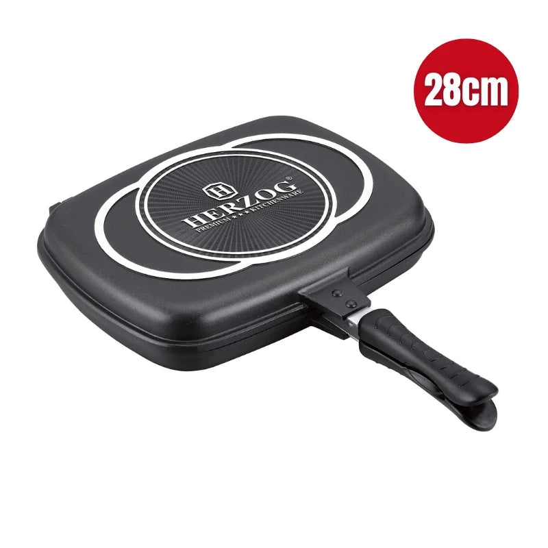 Herzog HR-DP28M: 28cm Die Casting Double Fry Pan