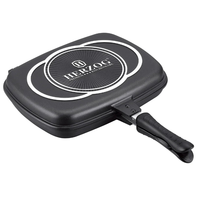 Herzog HR-DP34M: 34cm Die Casting Double Fry Pan