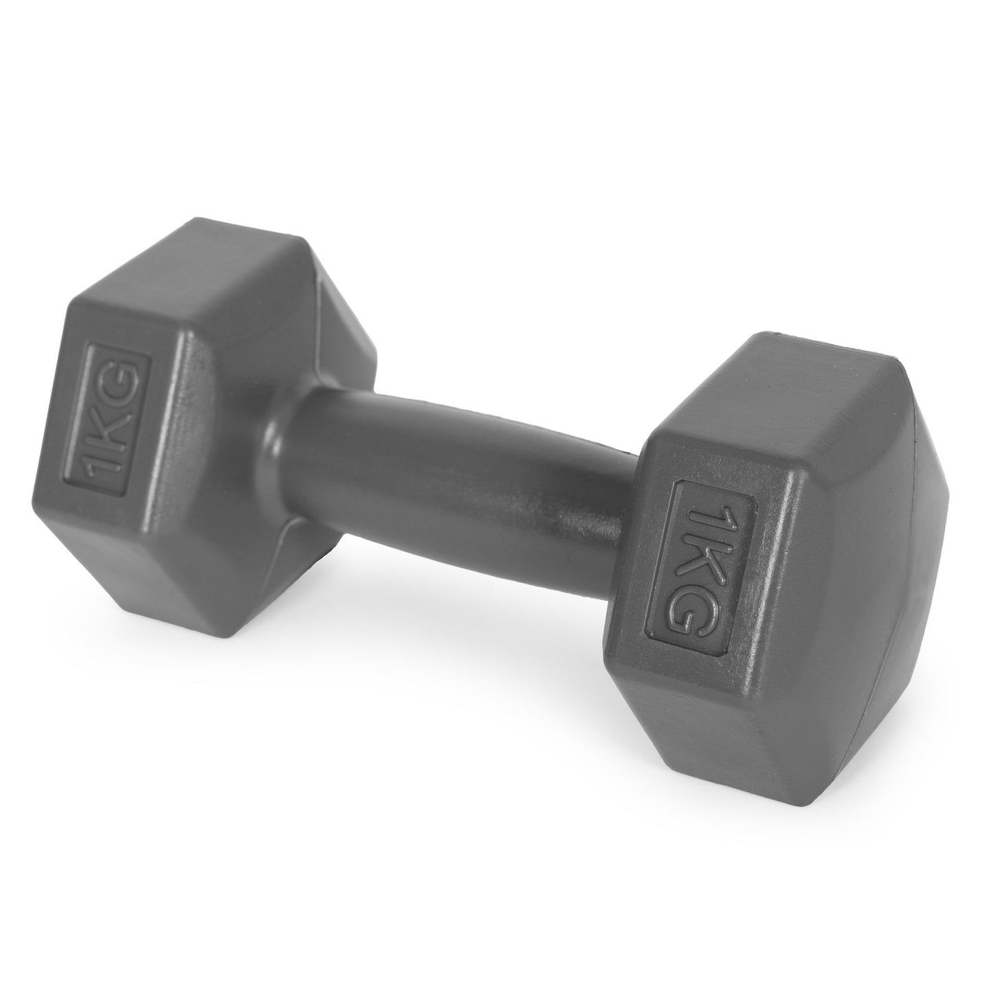 Hex dumbbells set 2x1 kg, exercise weights, fitness load, gray, ModernHome