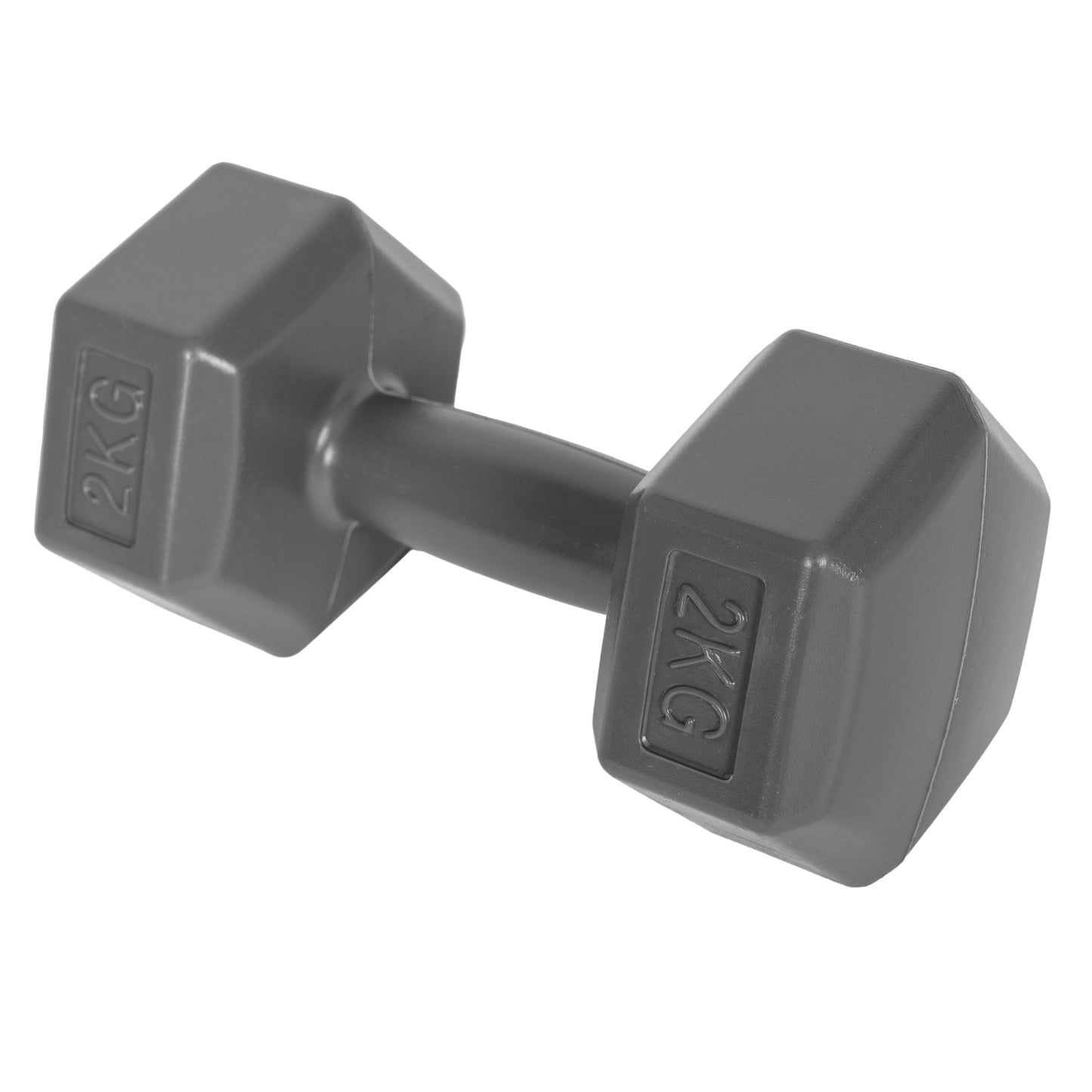 Hex dumbbells set 2x2 kg, exercise weights, fitness load, gray, ModernHome