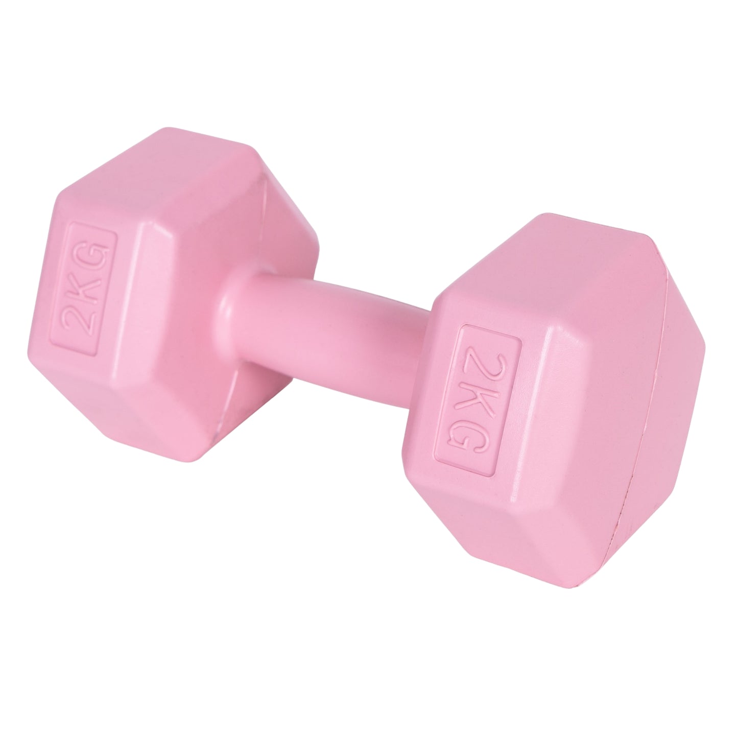 Hex dumbbells set 2x2 kg, exercise weights, fitness load, pink, ModernHome