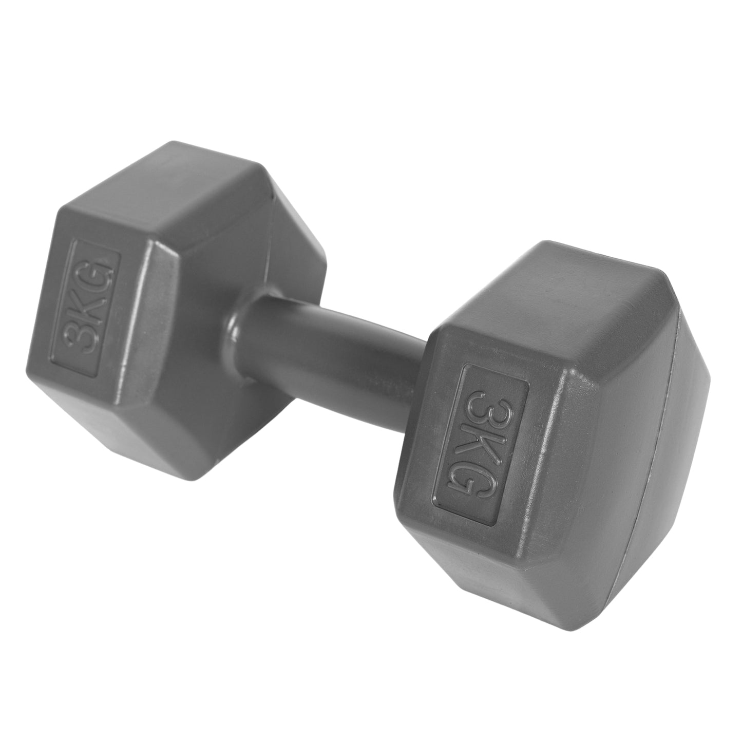 Hex dumbbells set 2x3 kg, exercise weights, fitness load, gray, ModernHome