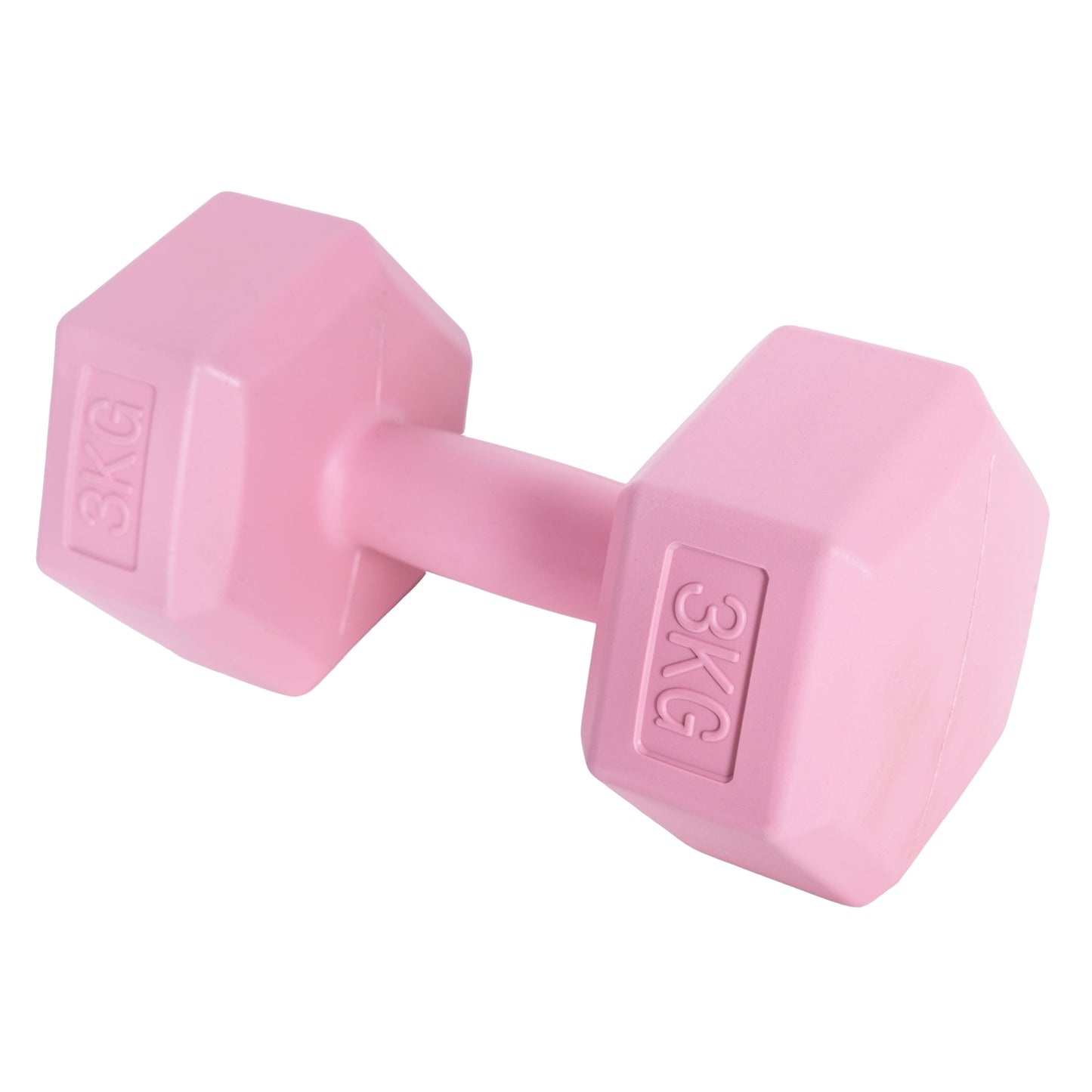 Hex dumbbells set 2x3 kg, exercise weights, fitness load, pink, ModernHome
