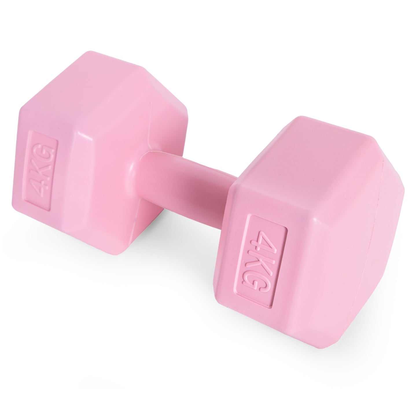 Hex dumbbells set 2x4 kg, exercise weights, fitness load, pink, ModernHome
