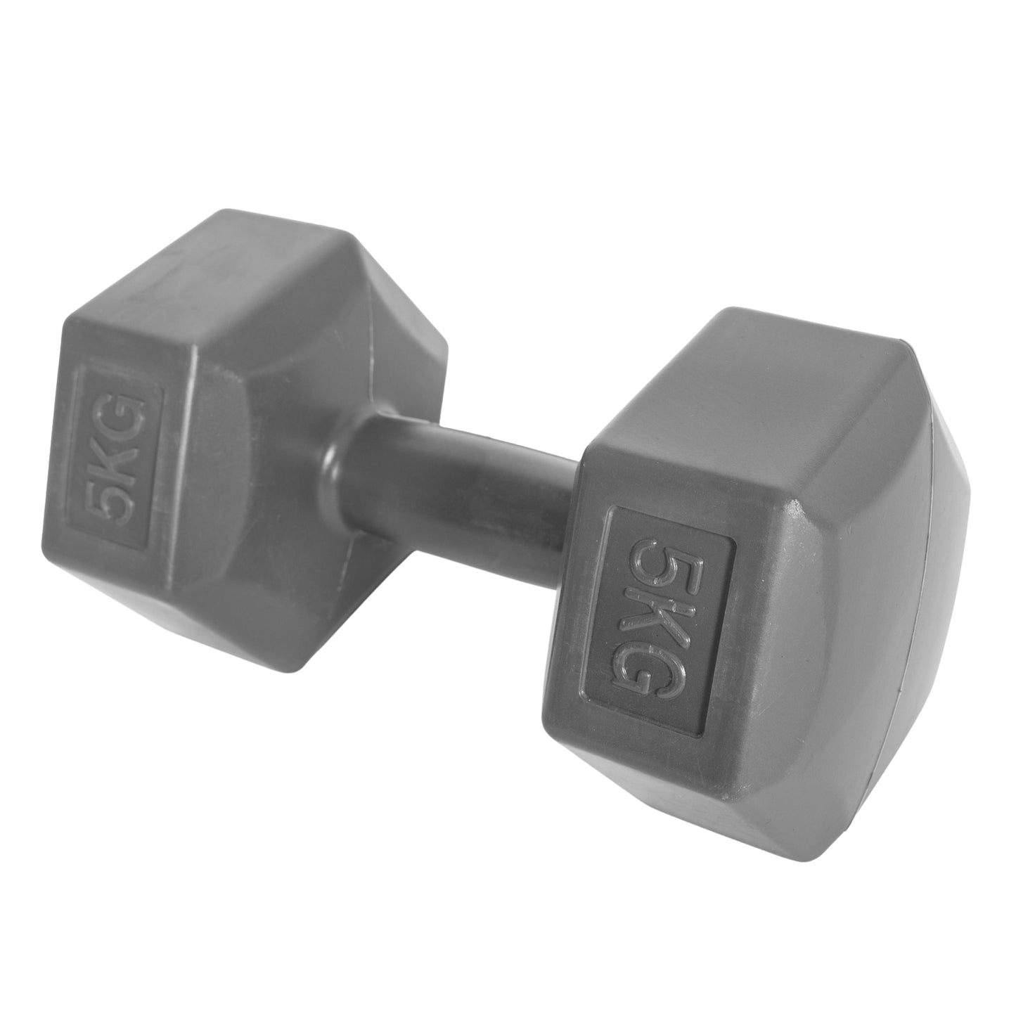 Hex dumbbells set 2x5 kg, exercise weights, fitness load, gray, ModernHome