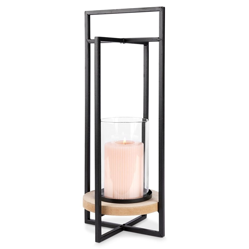 High Candlestick in Black Metal for 10 cm Candles