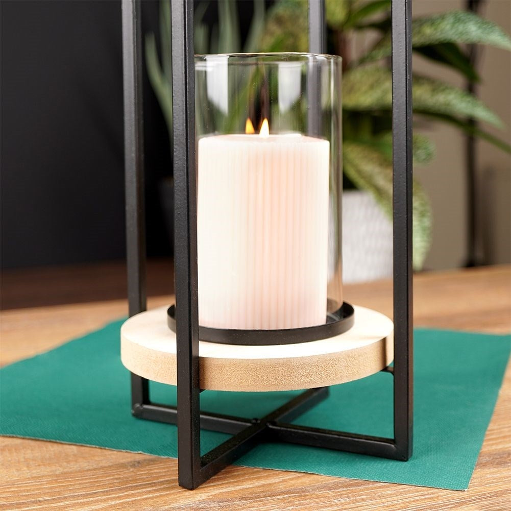 High Candlestick in Black Metal for 10 cm Candles