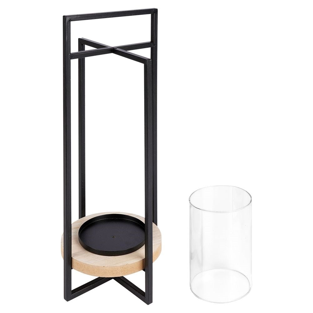 High Candlestick in Black Metal for 10 cm Candles
