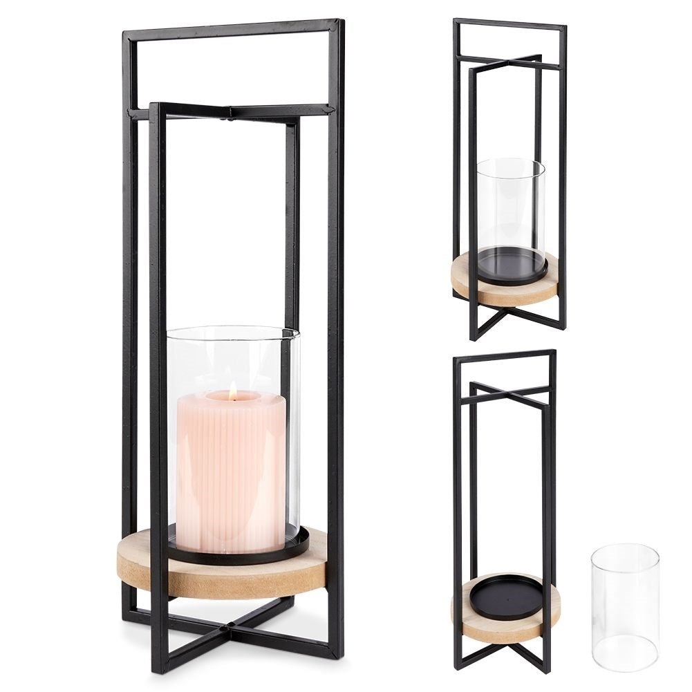 High Candlestick in Black Metal for 10 cm Candles