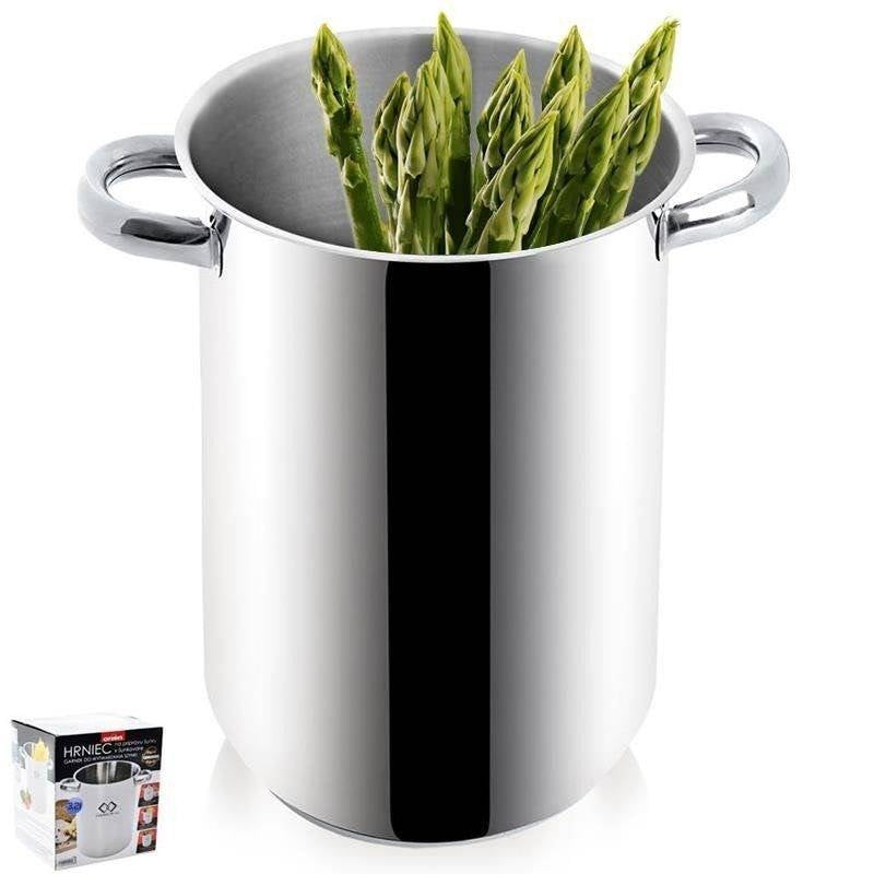High Casserole for Ham, Asparagus and Pasta in Stainless Steel