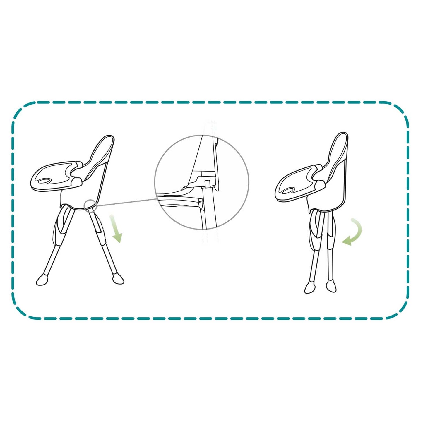 High Chair with Table & Bib, Gray