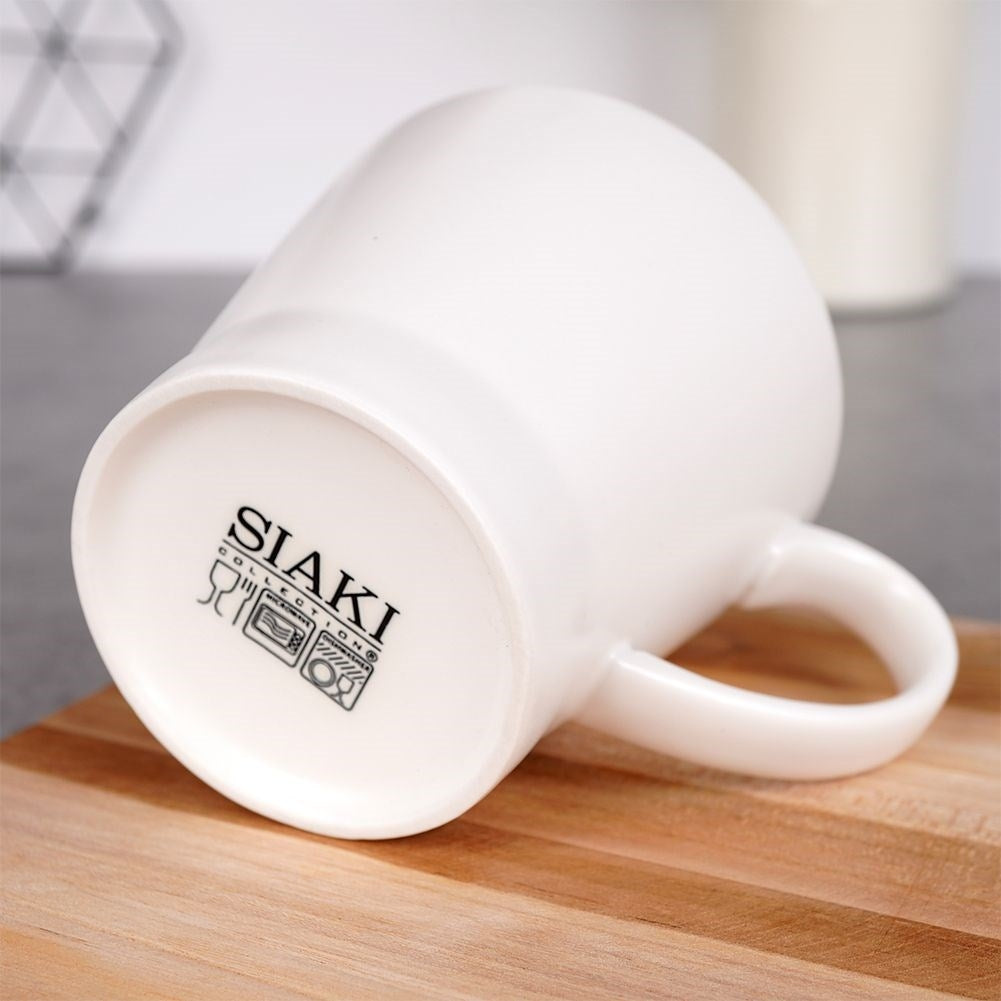 High Quality Porcelain Cup - Dishwasher & Microwave SafeThis coffee cup is perfect for enjoying coffee, tea and other beverages. Made of high-quality white porcelain and equipped with a comfortable handle. The cup is both dishwasher and microwave safe