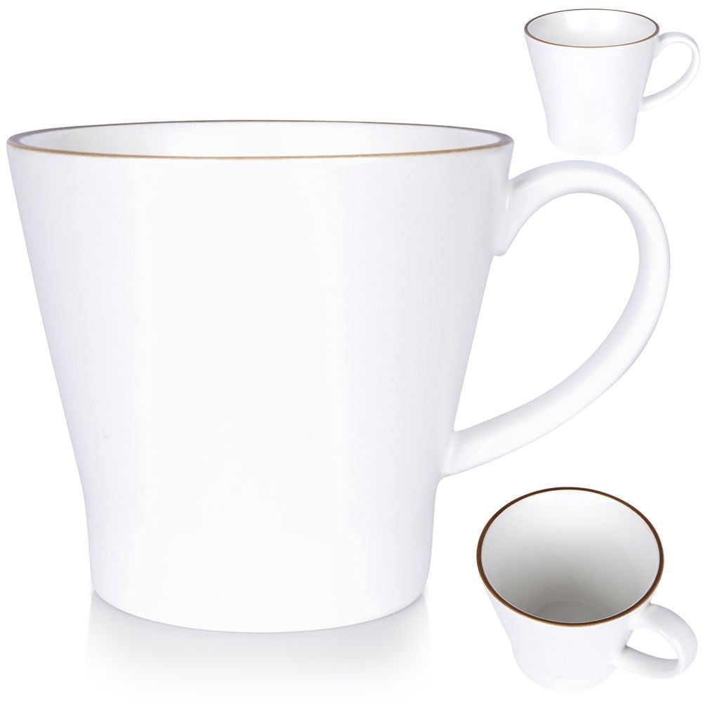 High Quality Porcelain Cup - Dishwasher & Microwave SafeThis coffee cup is perfect for enjoying coffee, tea and other beverages. Made of high-quality white porcelain and equipped with a comfortable handle. The cup is both dishwasher and microwave safe