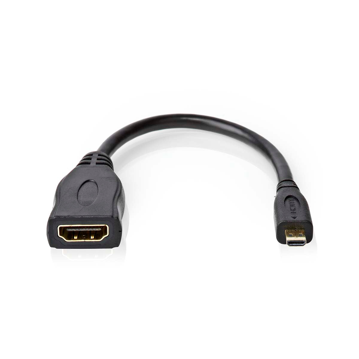 High Speed HDMI™ Cable with Ethernet | HDMI™ Micro Connector | HDMI™ Output | 4K@30Hz | 10.2 Gbps | 0.20 m | Round | PVC | Black | Box