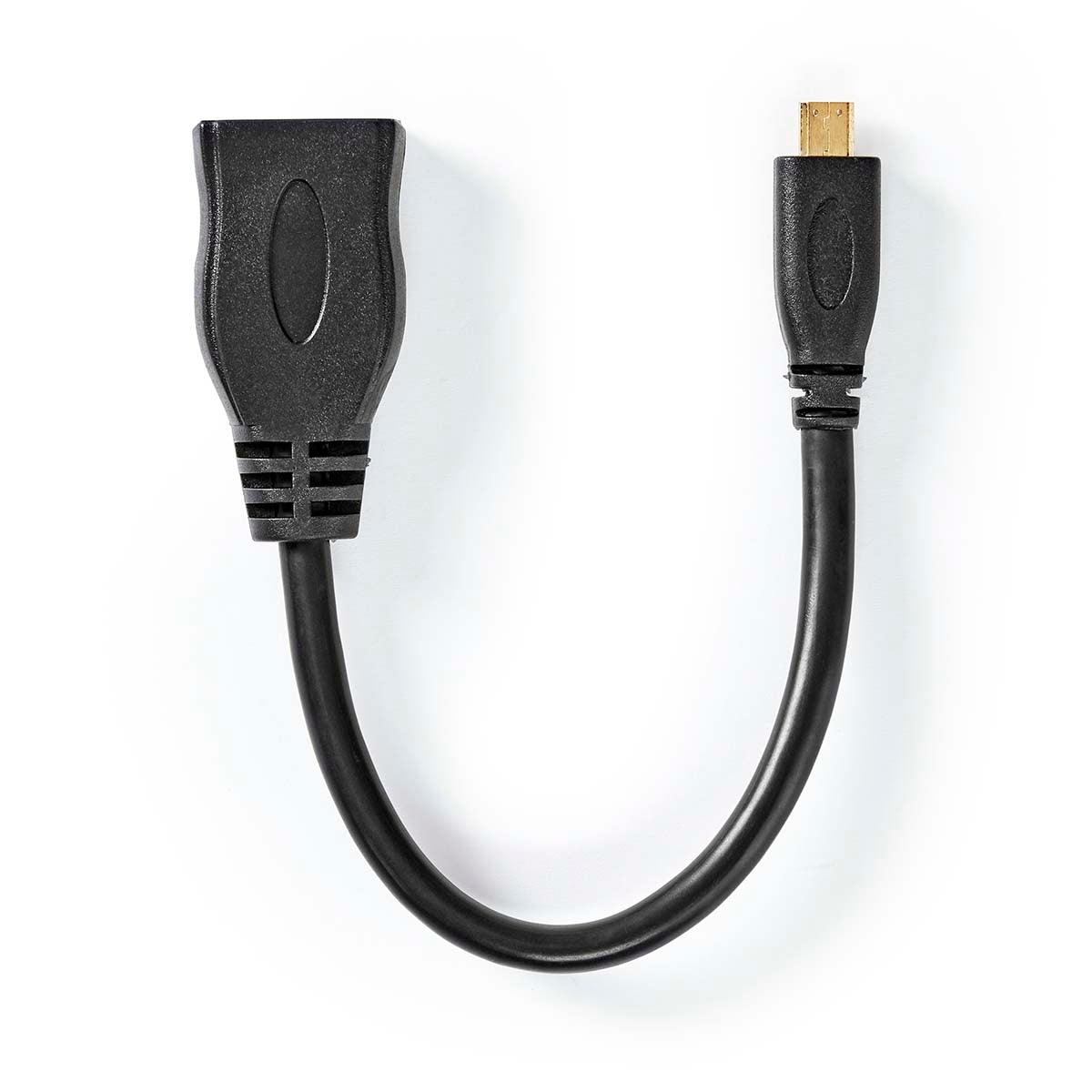 High Speed HDMI™ Cable with Ethernet | HDMI™ Micro Connector | HDMI™ Output | 4K@30Hz | 10.2 Gbps | 0.20 m | Round | PVC | Black | Box