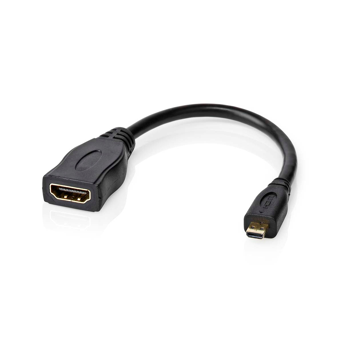High Speed HDMI™ Cable with Ethernet | HDMI™ Micro Connector | HDMI™ Output | 4K@30Hz | 10.2 Gbps | 0.20 m | Round | PVC | Black | Box
