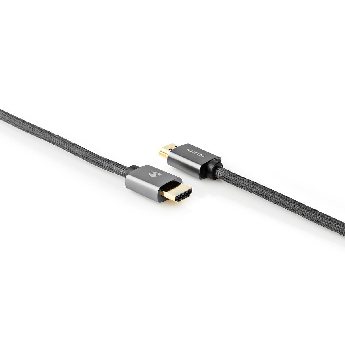 High Speed HDMI ™ cable with Ethernet | HDMI™ Connector | HDMI™ Connector | 4K@60Hz | ARC | 18 Gbps | 1.00 m | Round | Cotton | Gray / Gray With Metal | Carton with covered window