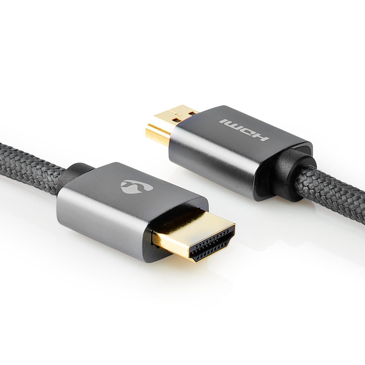 High Speed HDMI ™ cable with Ethernet | HDMI™ Connector | HDMI™ Connector | 4K@60Hz | ARC | 18 Gbps | 5.00 m | Round | Cotton | Gray / Gray With Metal | Carton with covered window