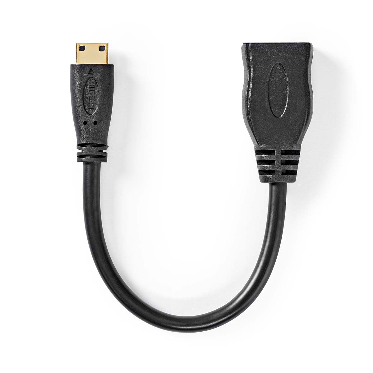 High Speed HDMI ™ cable with Ethernet | HDMI™ Mini connector | HDMI™ Output | 4K@30Hz | 10.2 Gbps | 0.20 m | Round | PVC | Black | Box
