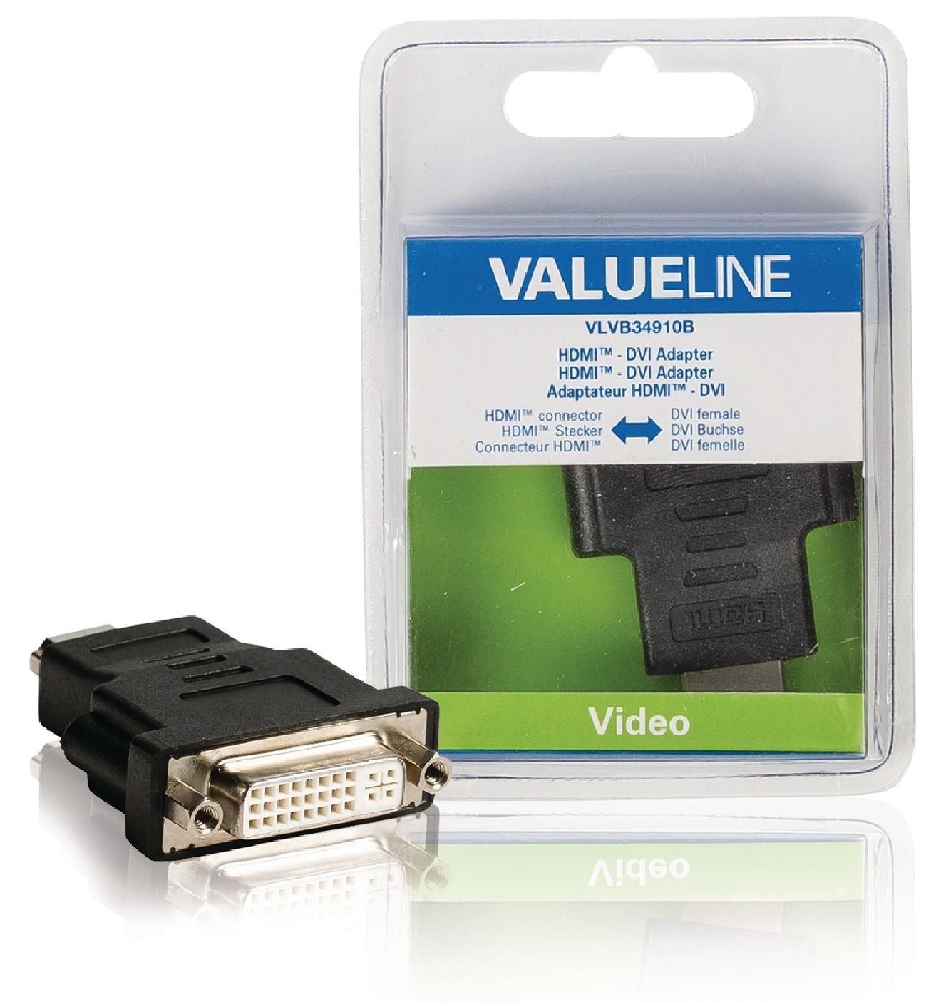 High Speed HDMI with Ethernet Adapter HDMI Connector - DVI-D 24+1p female Black