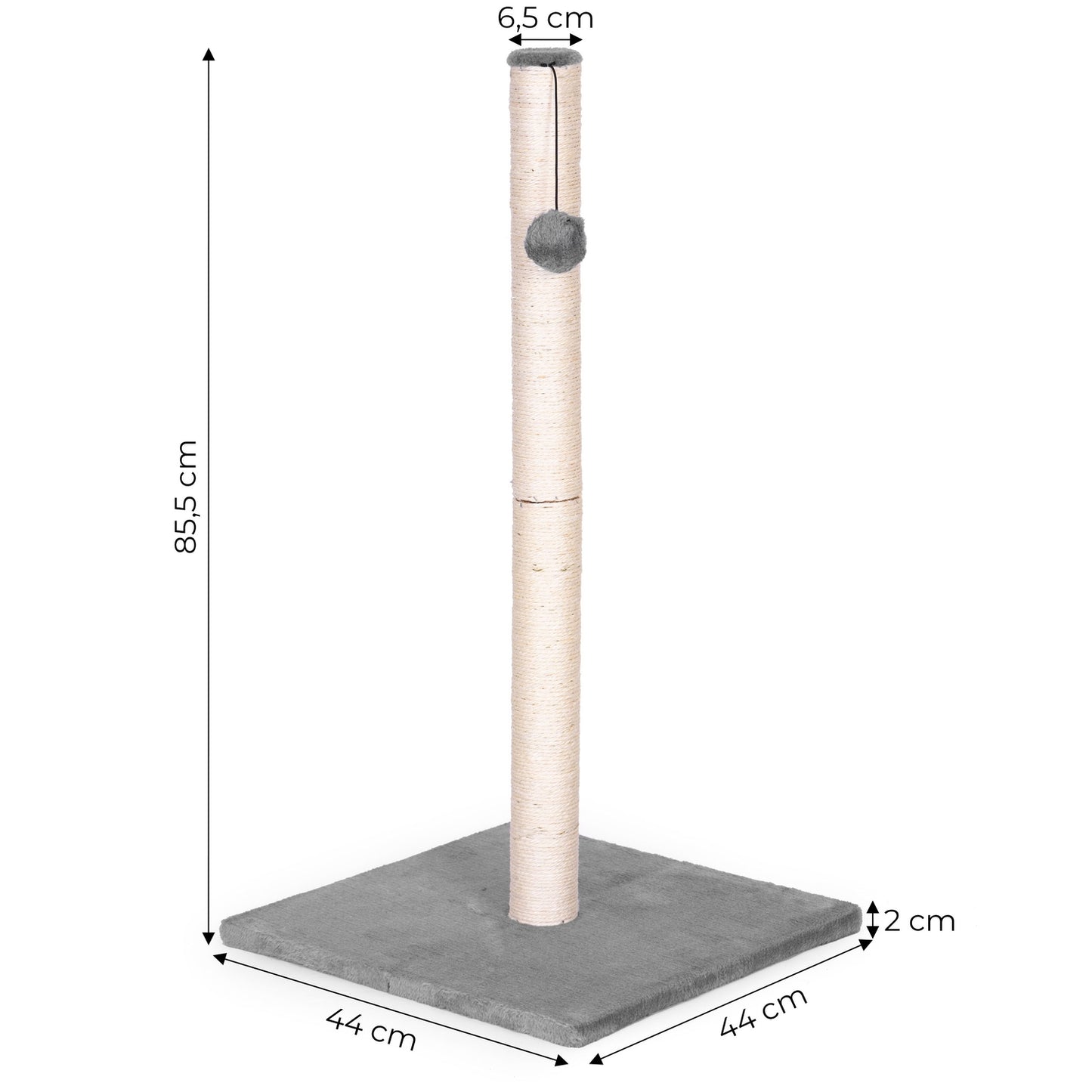 High cat scratching post, sisal pole, soft base Petsi