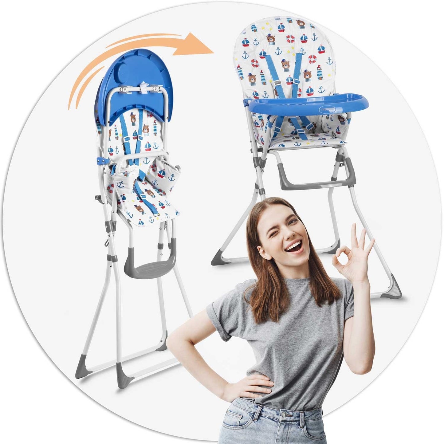 Ricokids FANDO sea highchair with table