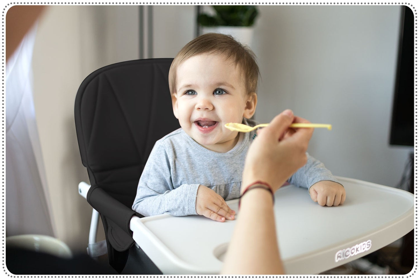 High Chair for Feeding, Black, Foldable, Easy Clean