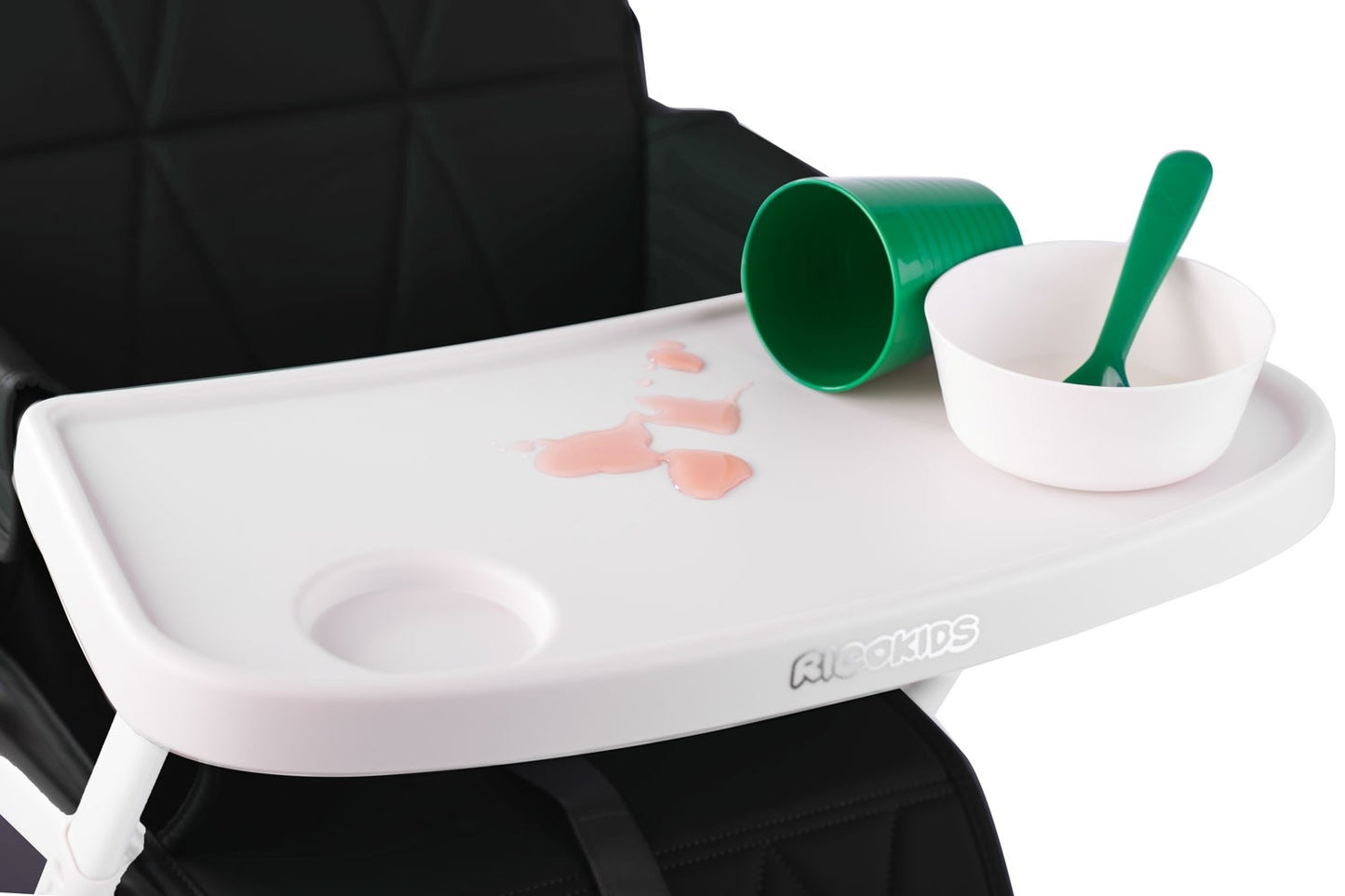 High Chair for Feeding, Black, Foldable, Easy Clean