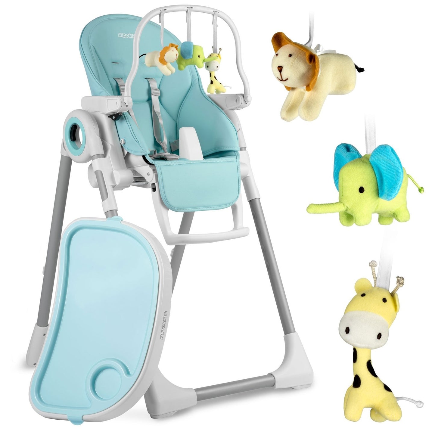 Highchair with table, Belo blue lounger + bar