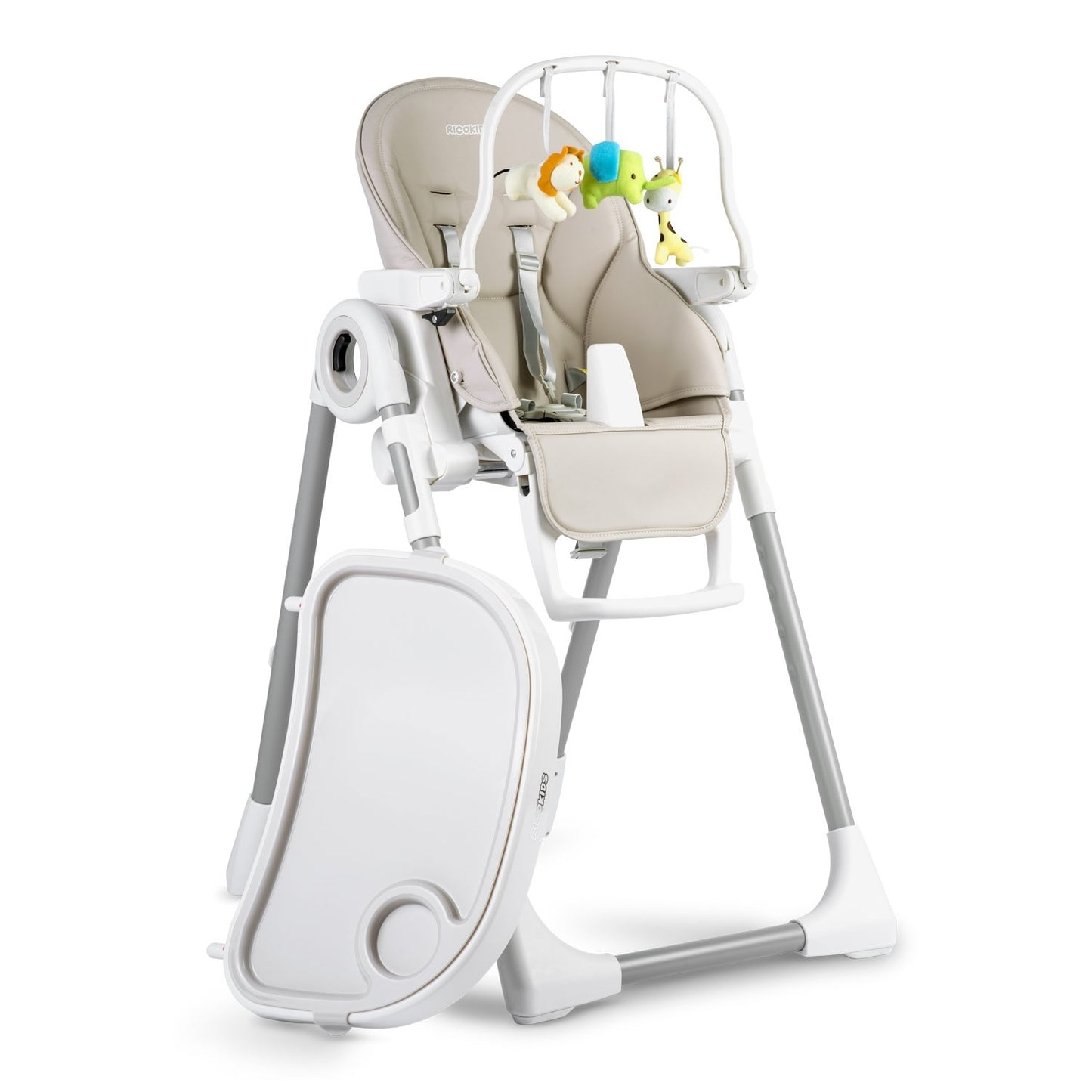 Highchair with table, Belo lounger, gray + bar