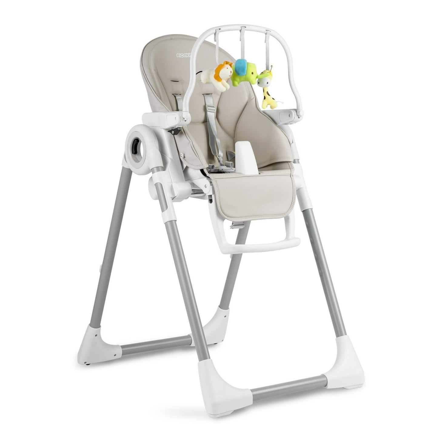 Highchair with table, Belo lounger, gray + bar
