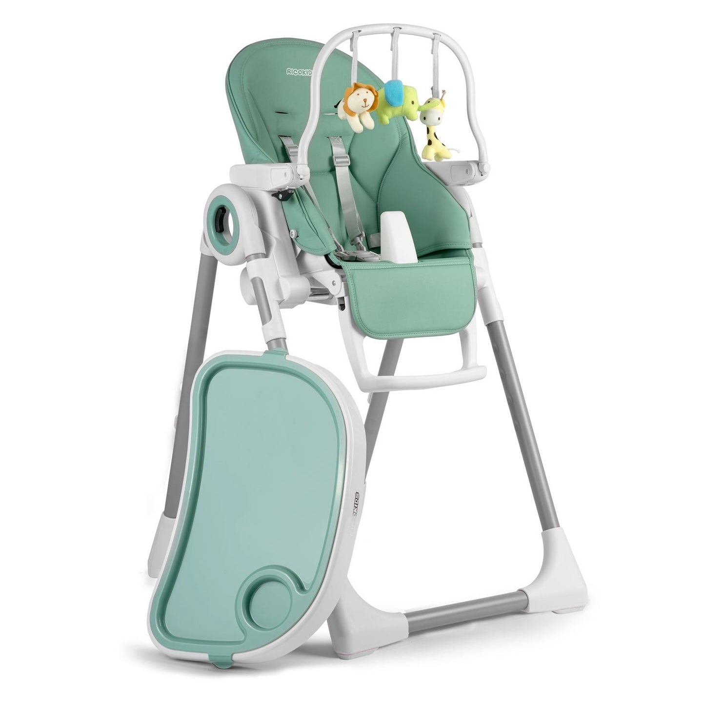 Highchair with table, Belo lounger green + bar