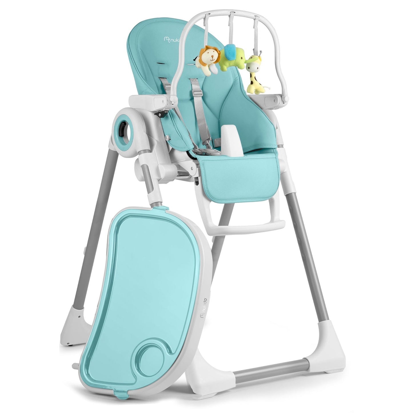 High chair with table and rocking chair Belo Blue + Play arch with toys